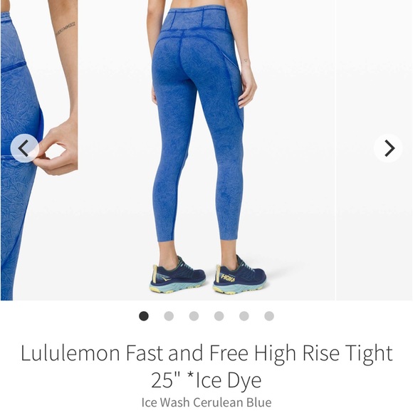 Lululemon Fast and Free High Rise Tight
25" *Ice Dye Ice Wash Cerulean Blue 4 - Picture 14 of 15